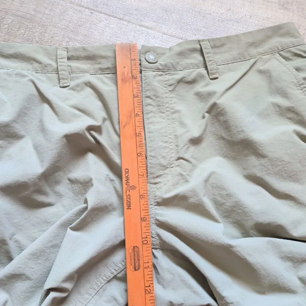 The North Face Mens 35 Regular Chino Shorts Green Fast Dry Hiking Outdoor EUC